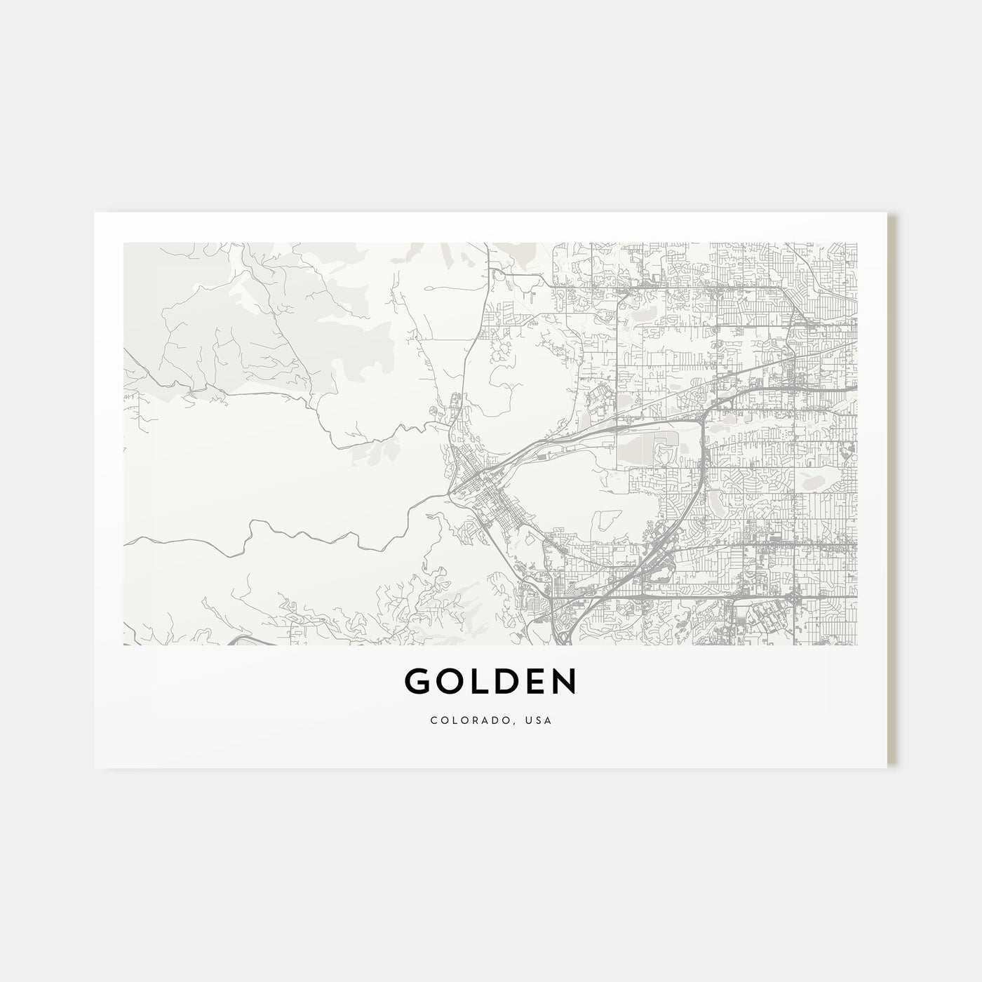 Golden Map Landscape Poster