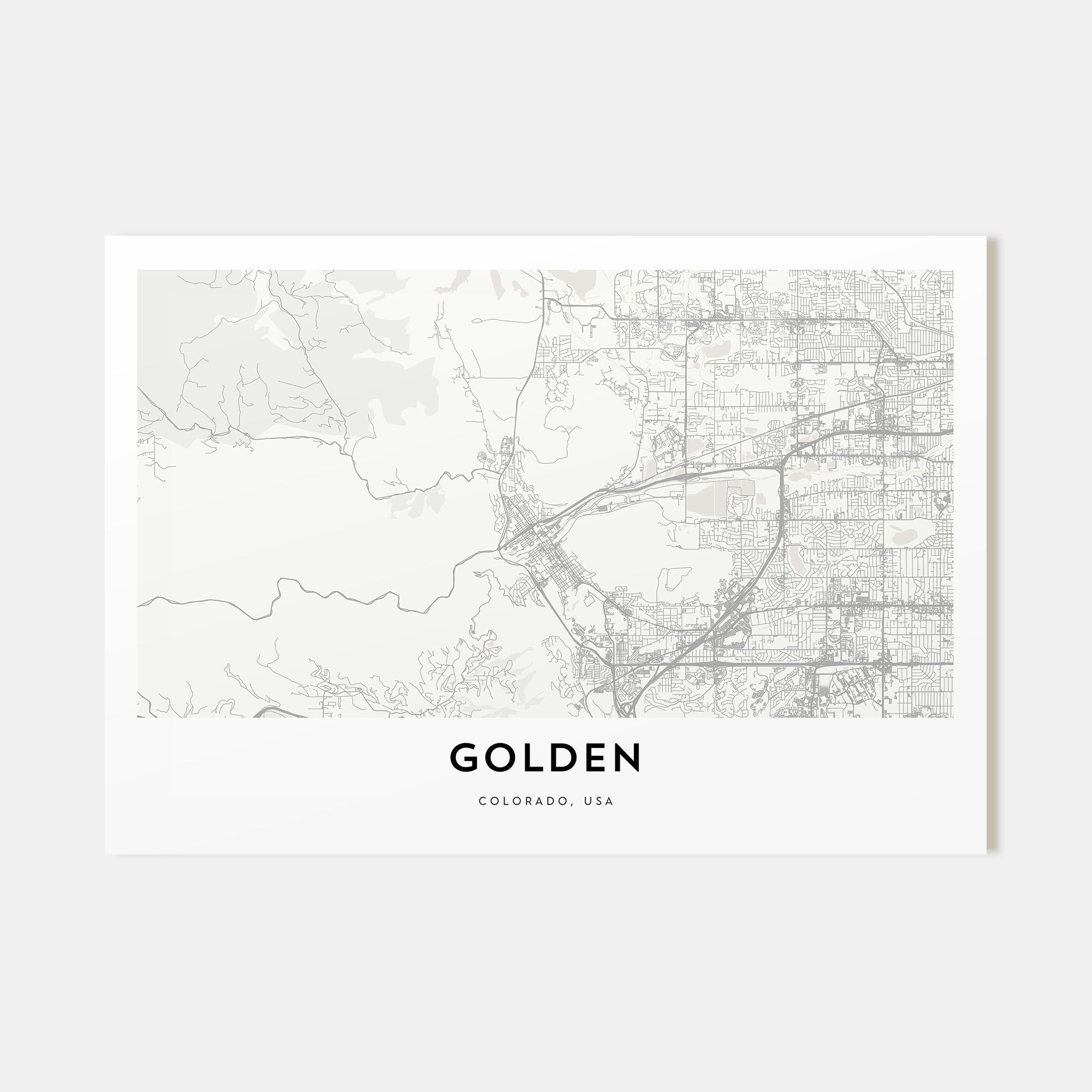 Golden Map Landscape Poster