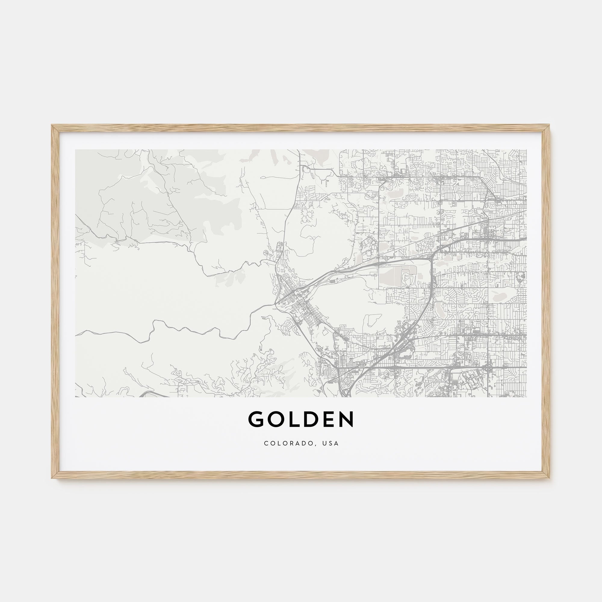 Golden Map Landscape Poster