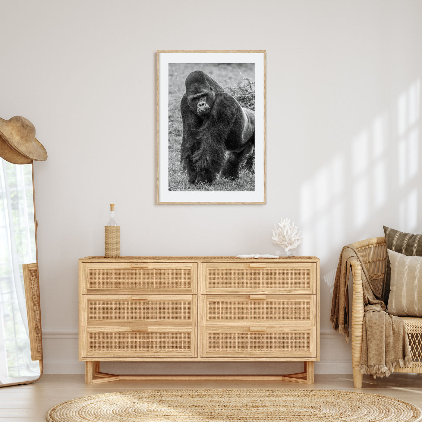 Gorilla Photo B&W Poster