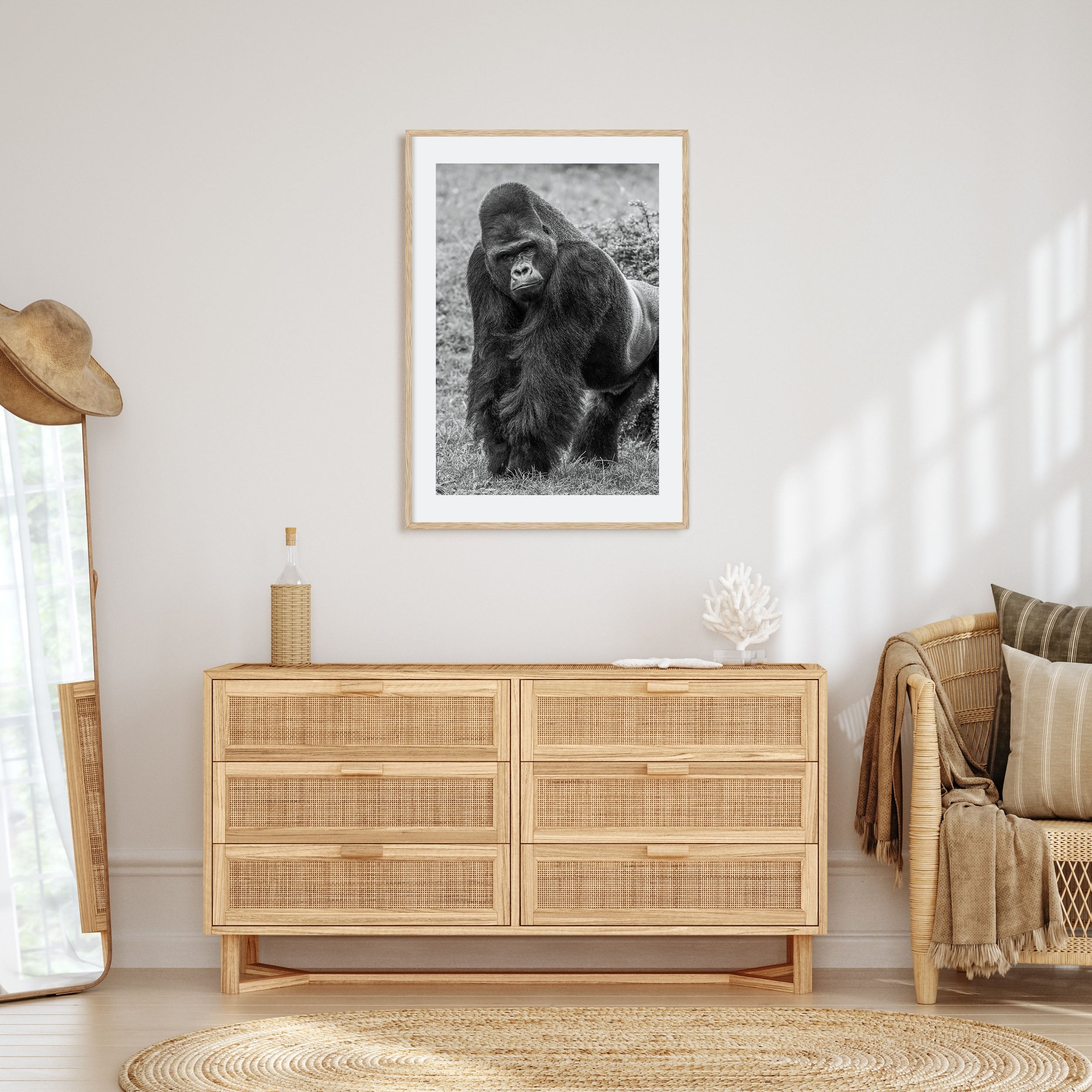 Gorilla Photo B&W Poster