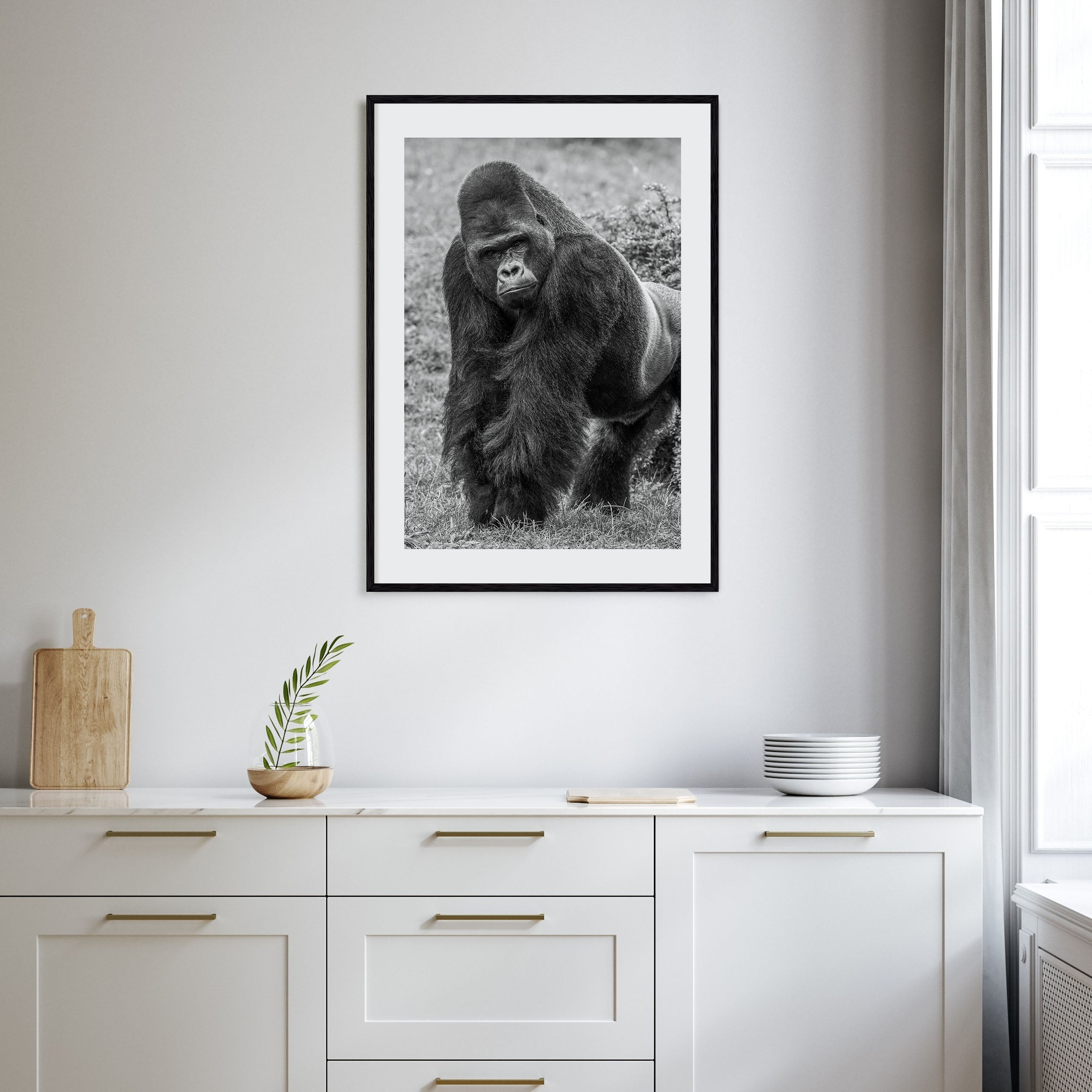 Gorilla Photo B&W Poster