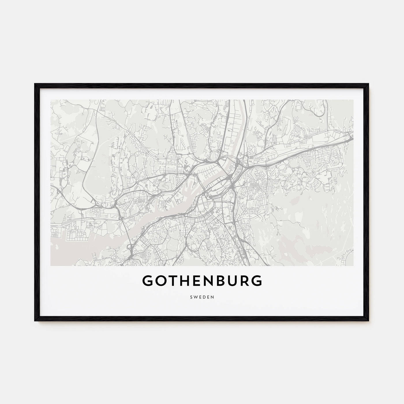 Gothenburg Map Landscape Poster