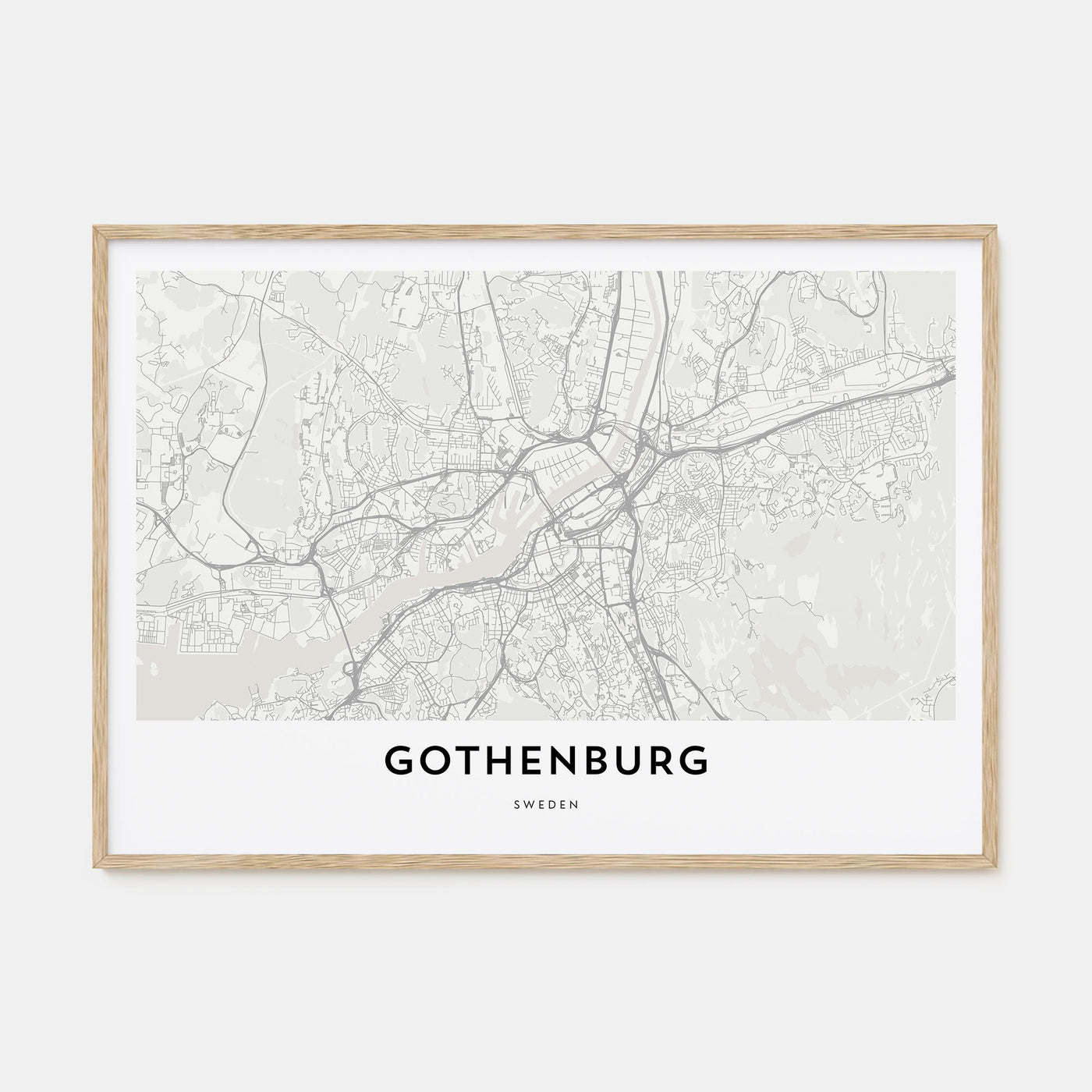 Gothenburg Map Landscape Poster