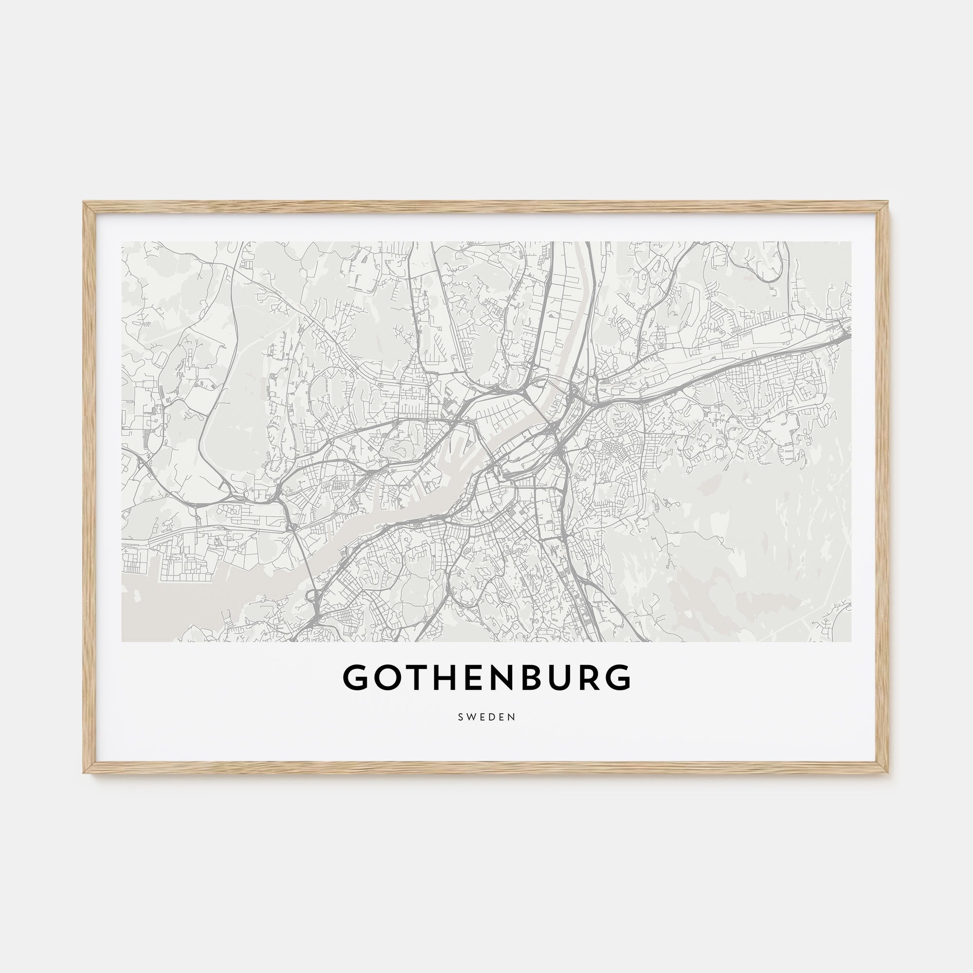 Gothenburg Map Landscape Poster