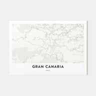 Gran Canaria Map Landscape Poster