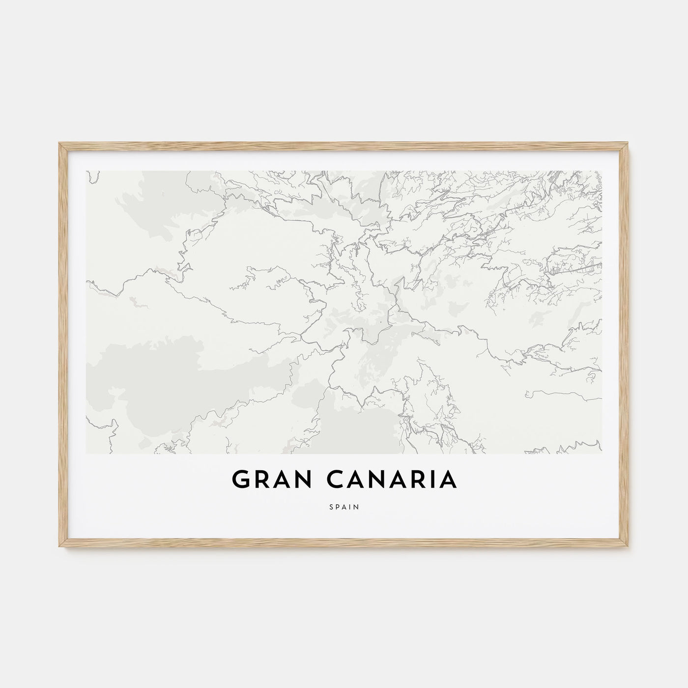 Gran Canaria Map Landscape Poster