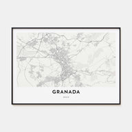 Granada Map Landscape Poster