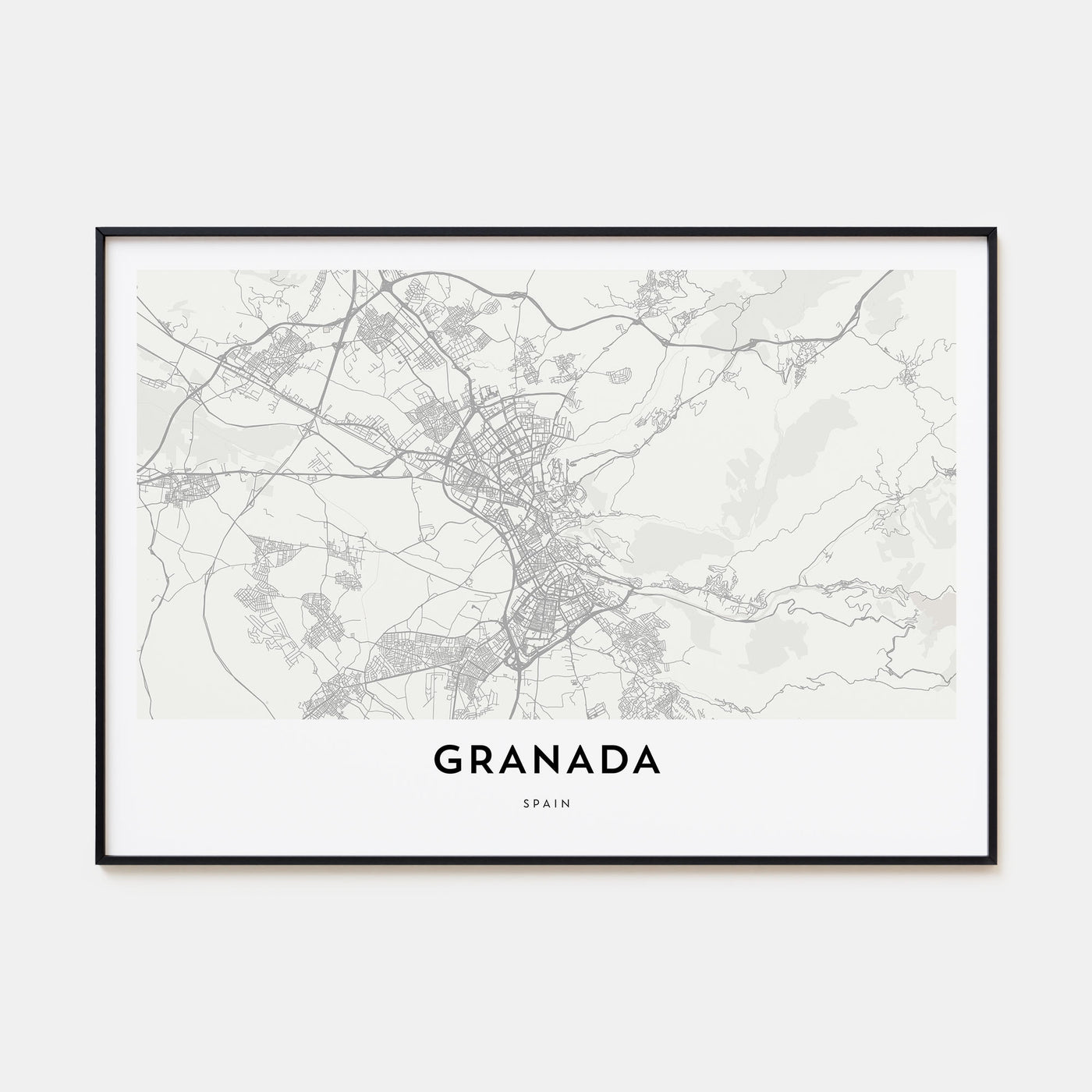 Granada Map Landscape Poster