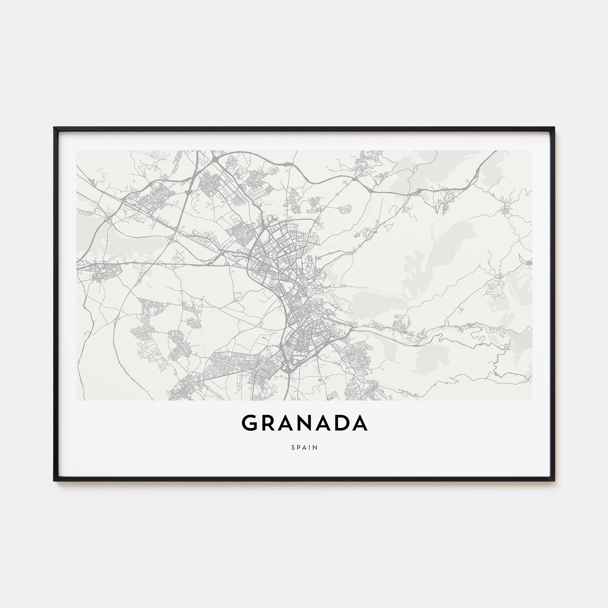 Granada Map Landscape Poster