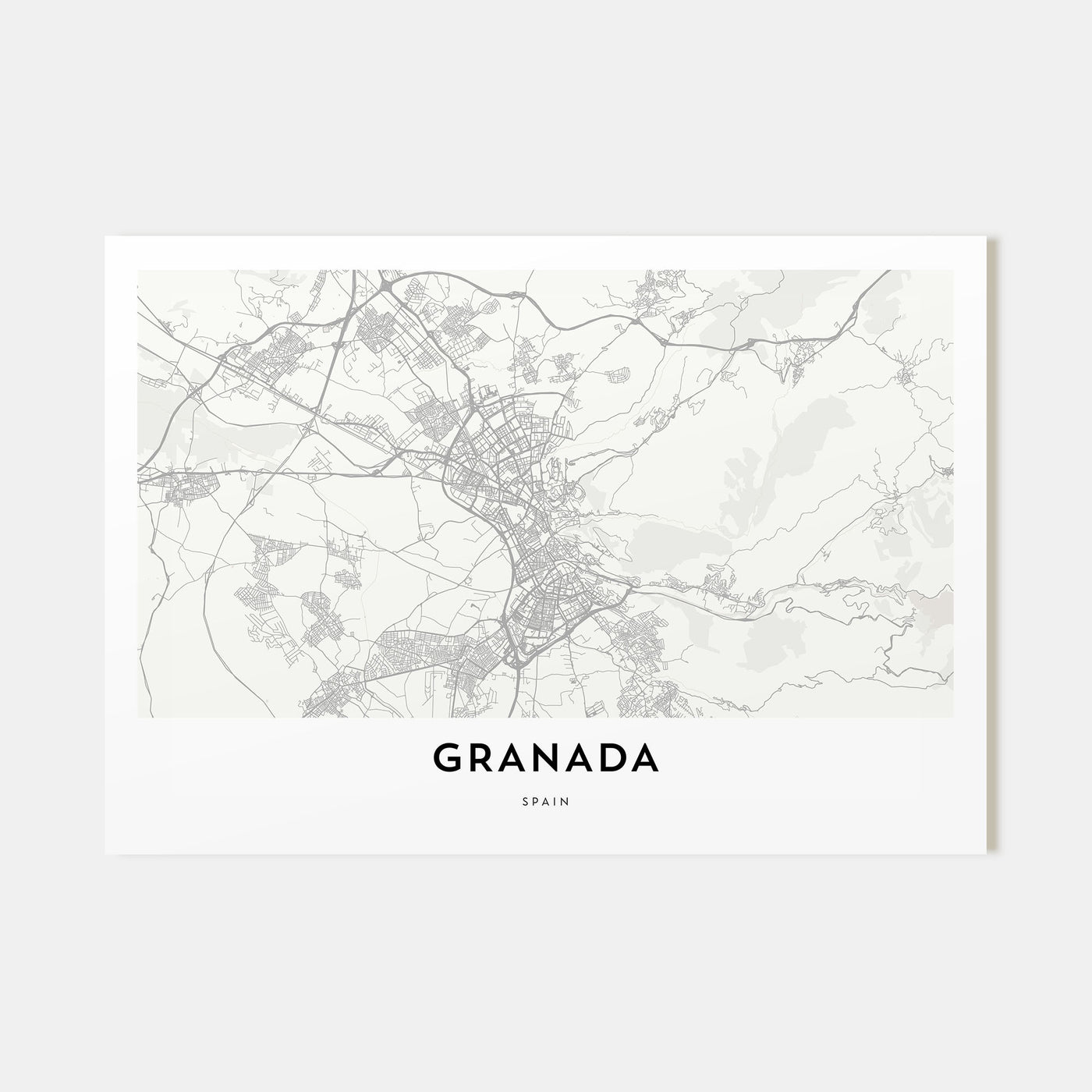 Granada Map Landscape Poster