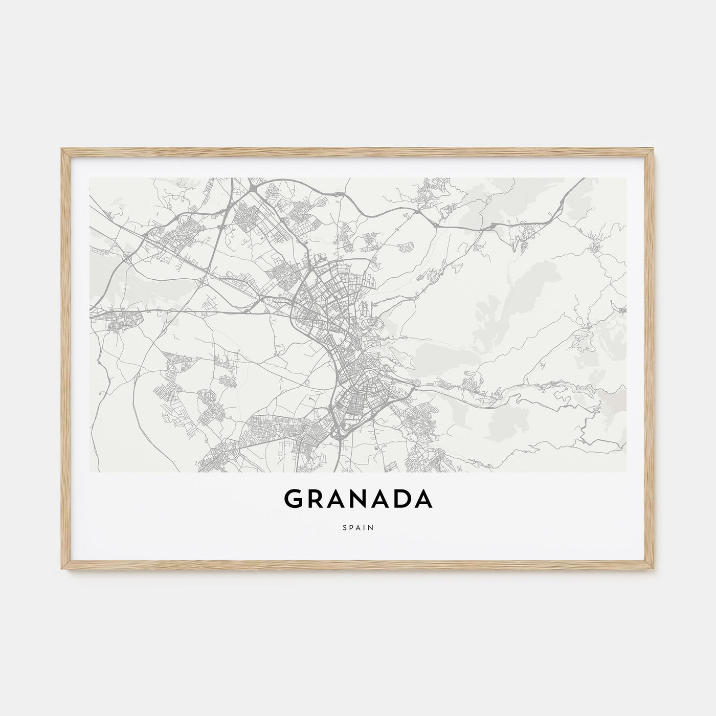 Granada Map Landscape Poster