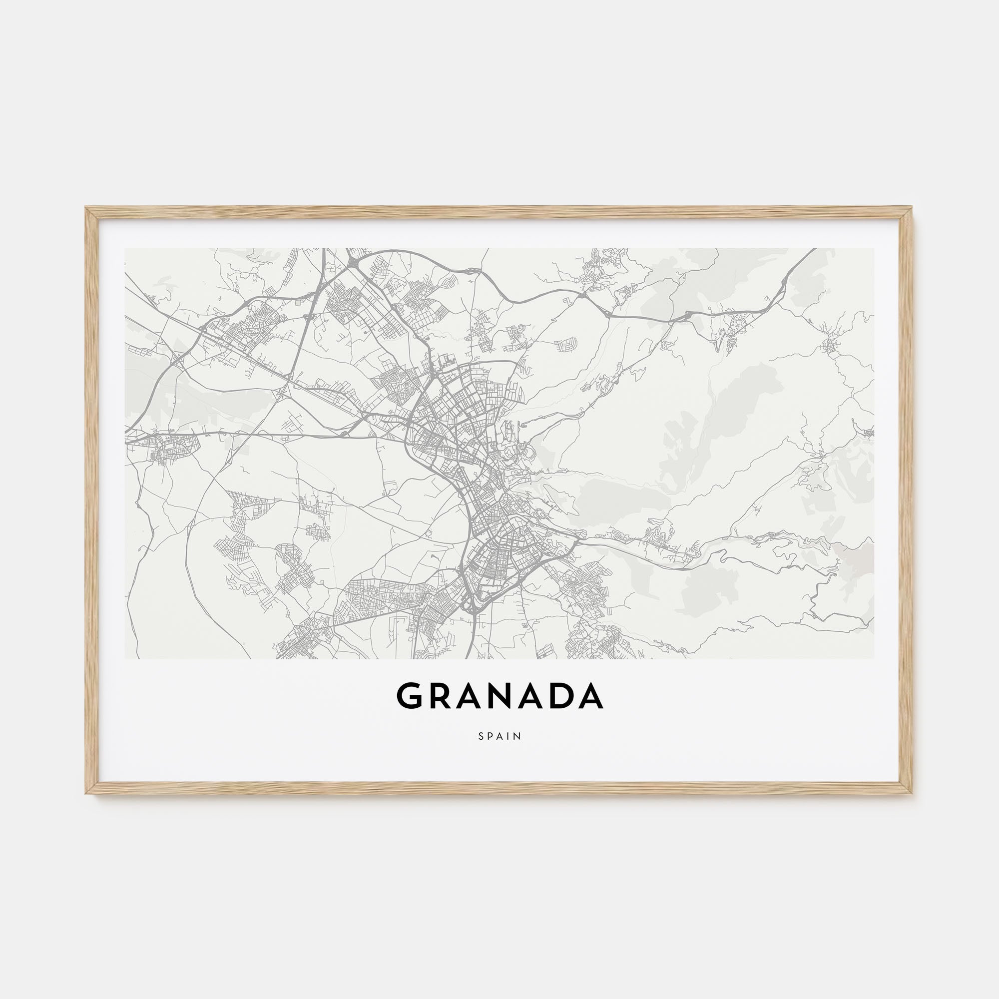 Granada Map Landscape Poster