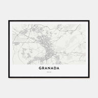 Granada Map Landscape Poster