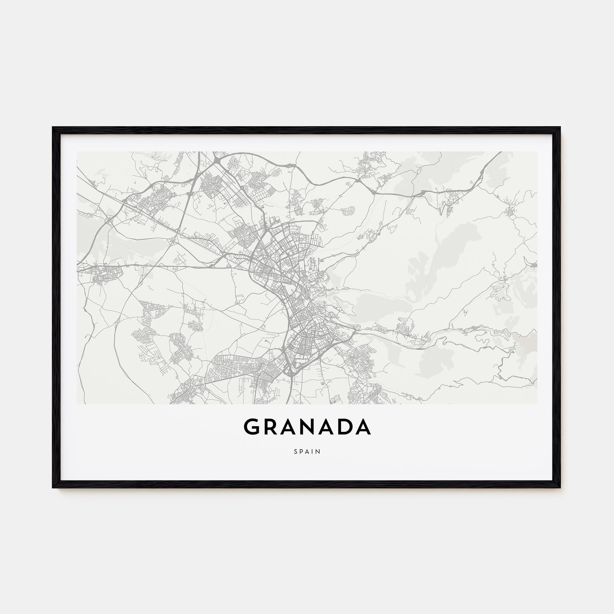 Granada Map Landscape Poster