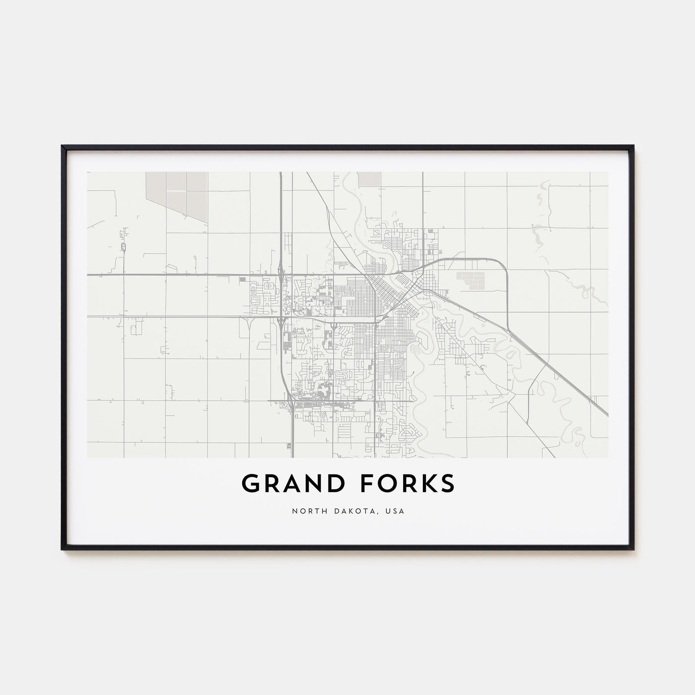 Grand Forks Map Landscape Poster