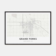 Grand Forks Map Landscape Poster