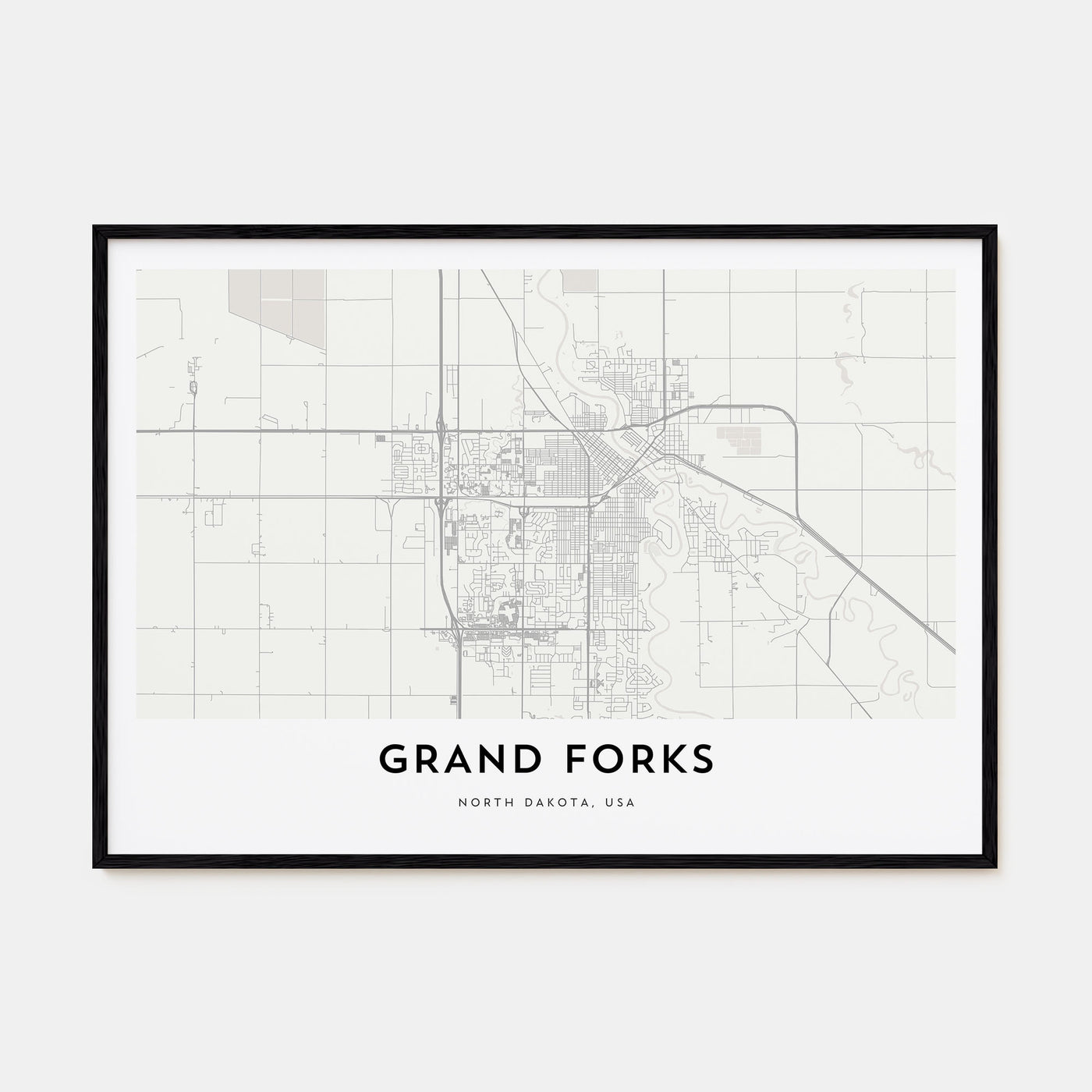 Grand Forks Map Landscape Poster