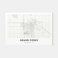 Grand Forks Map Landscape Poster