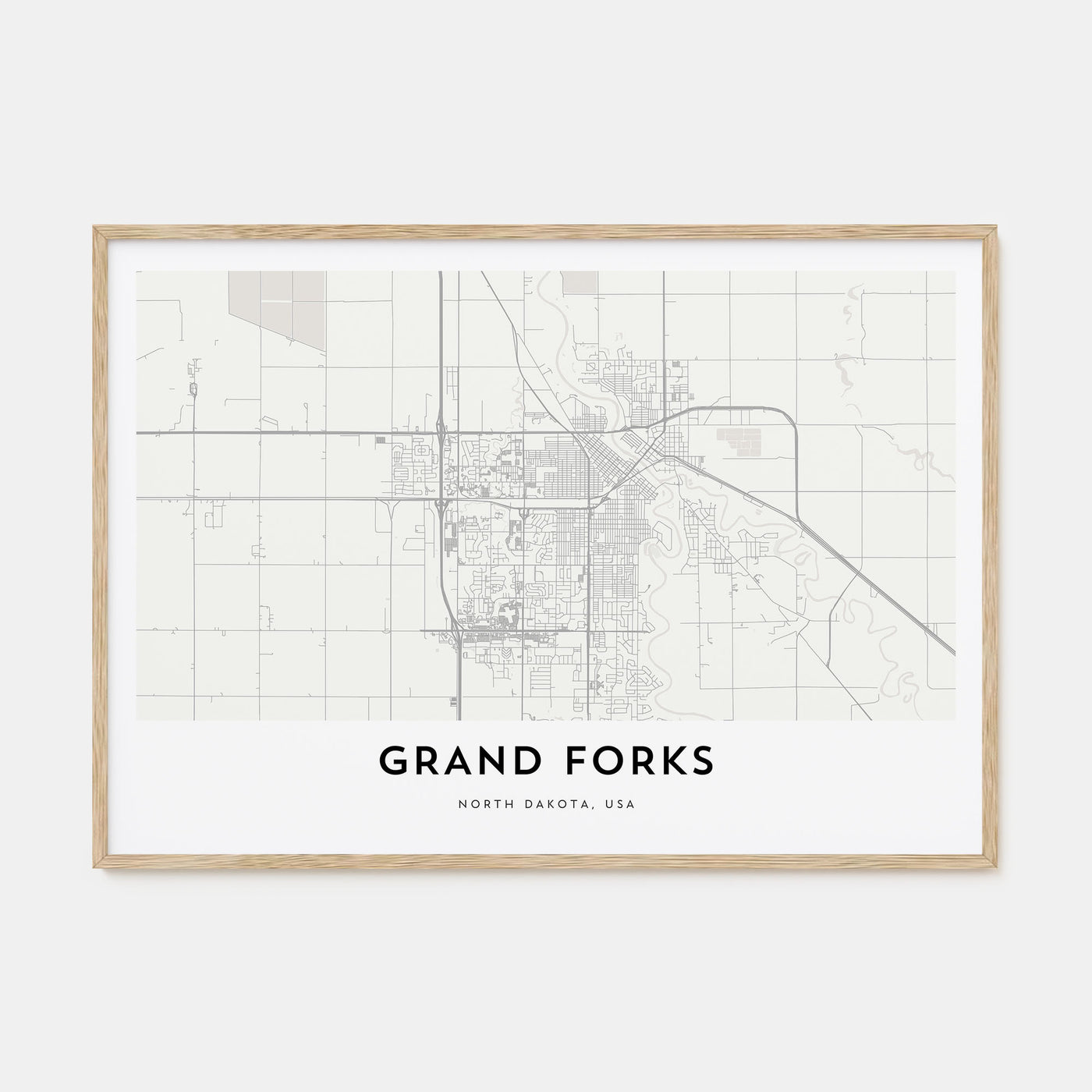 Grand Forks Map Landscape Poster