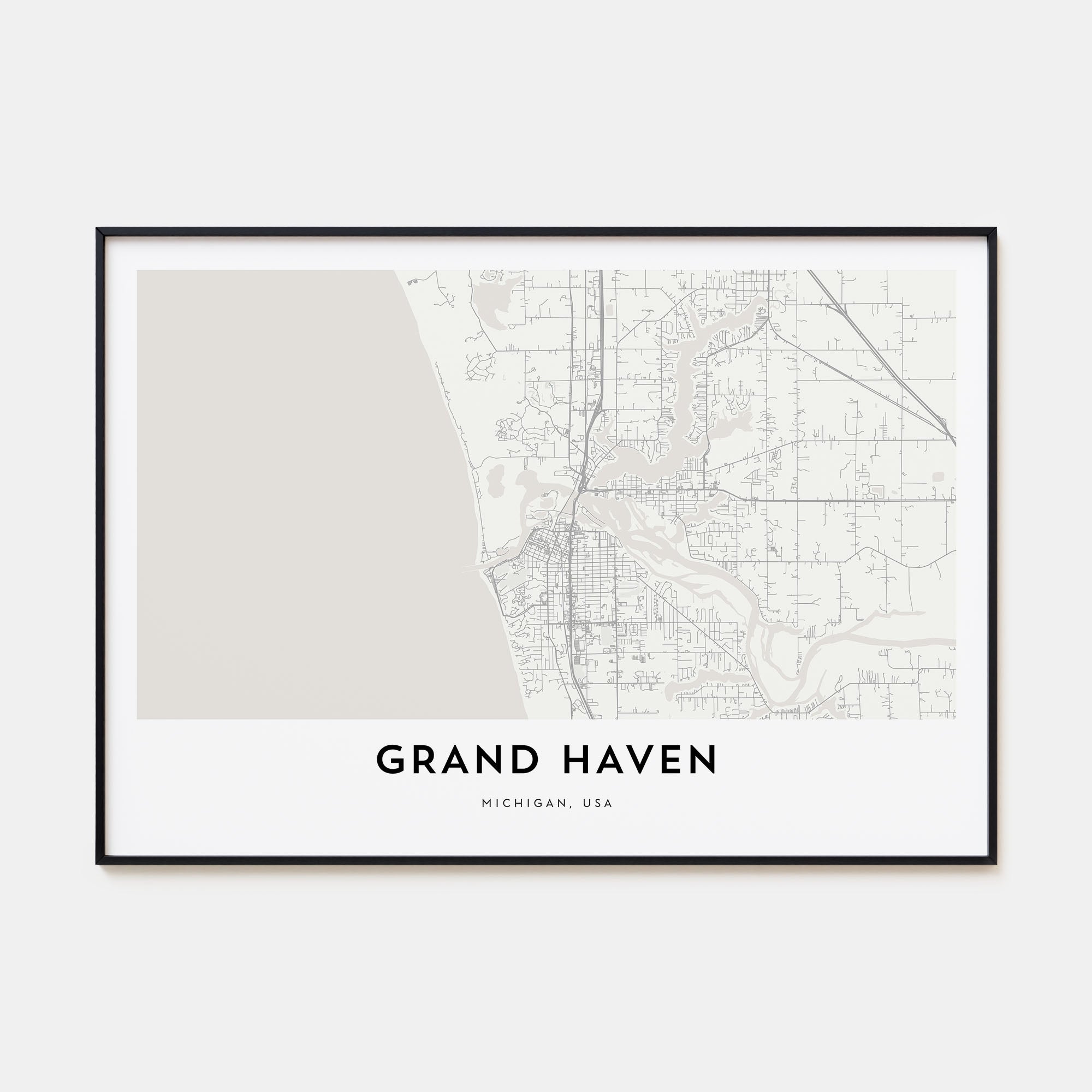 Grand Haven Map Landscape Poster
