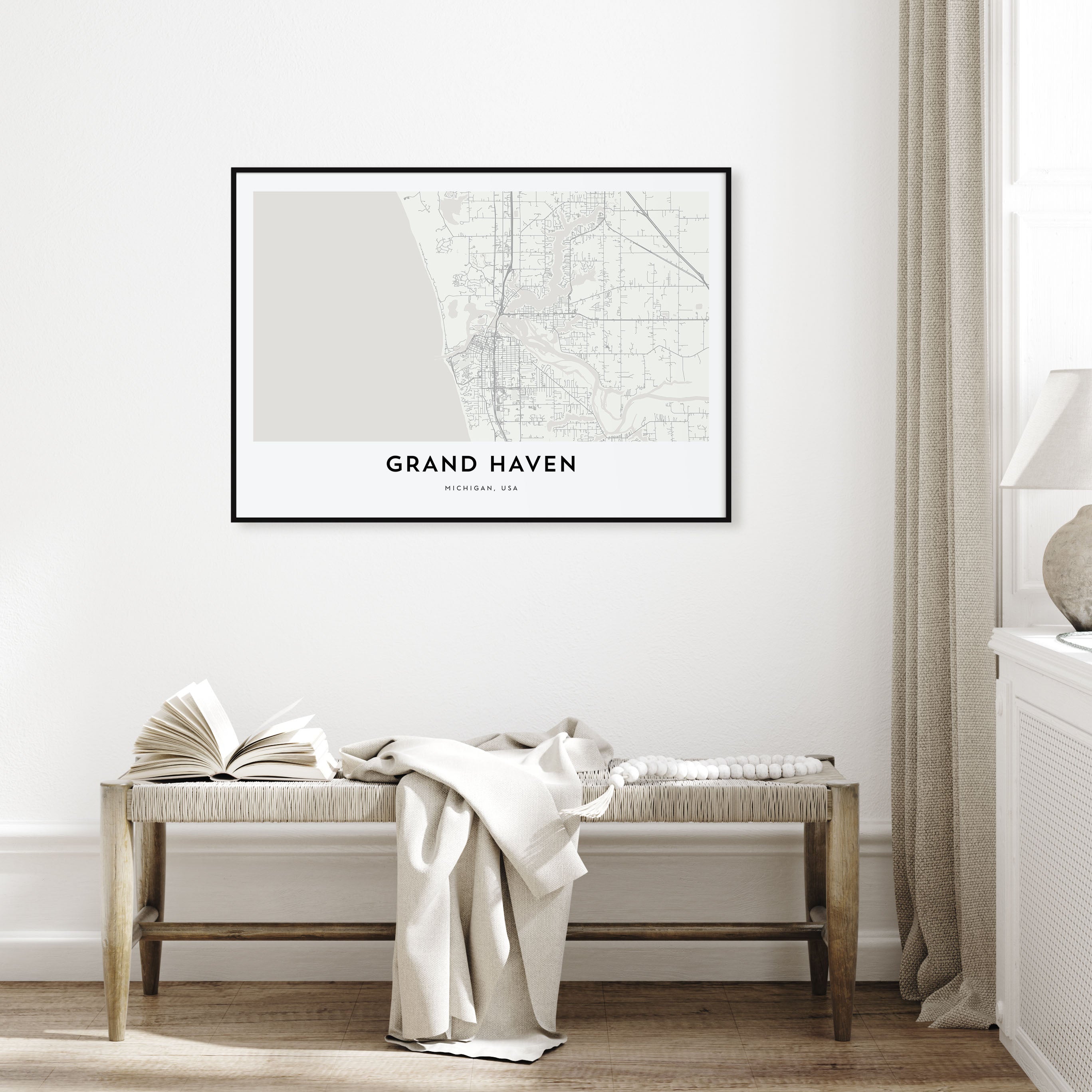Grand Haven Map Landscape Poster