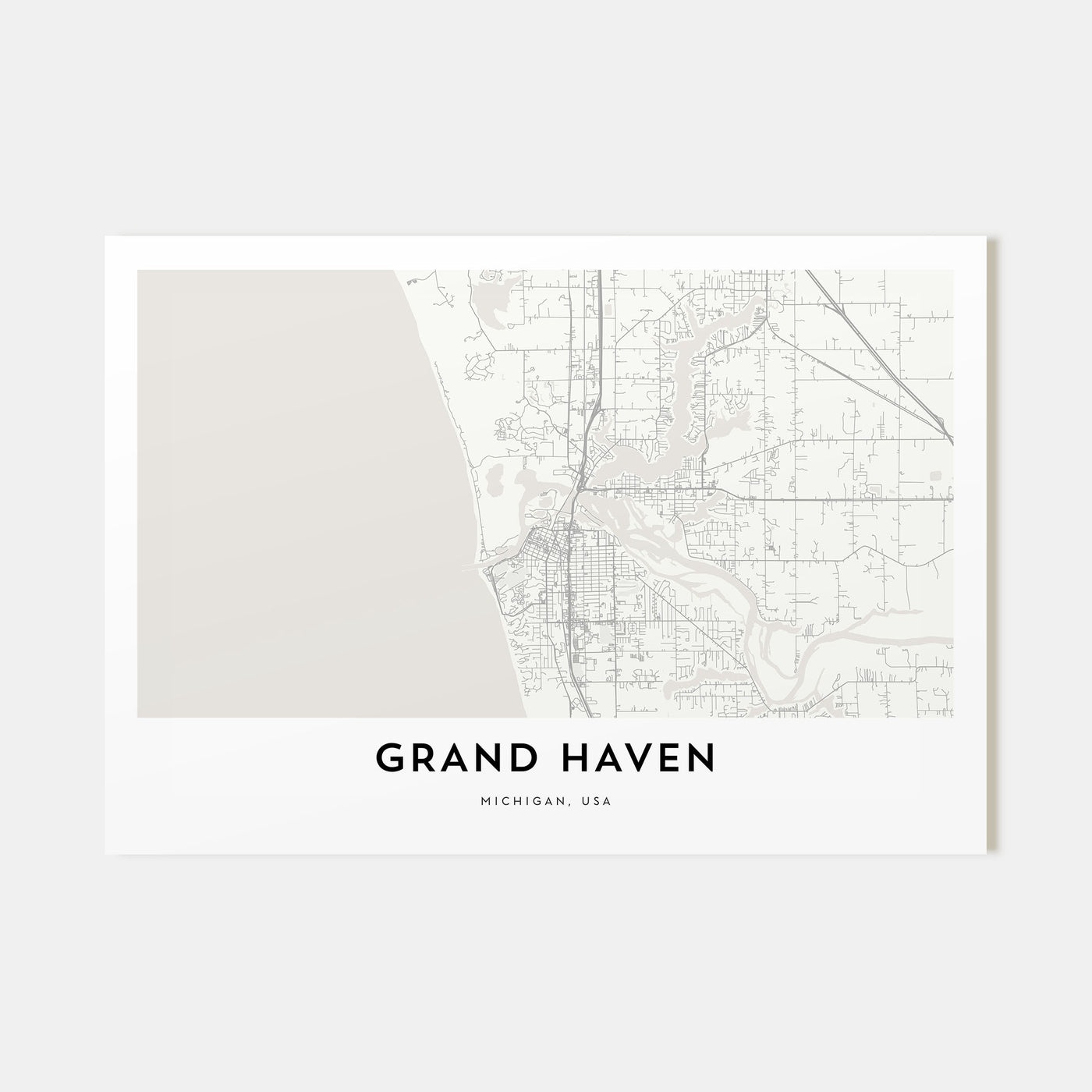 Grand Haven Map Landscape Poster
