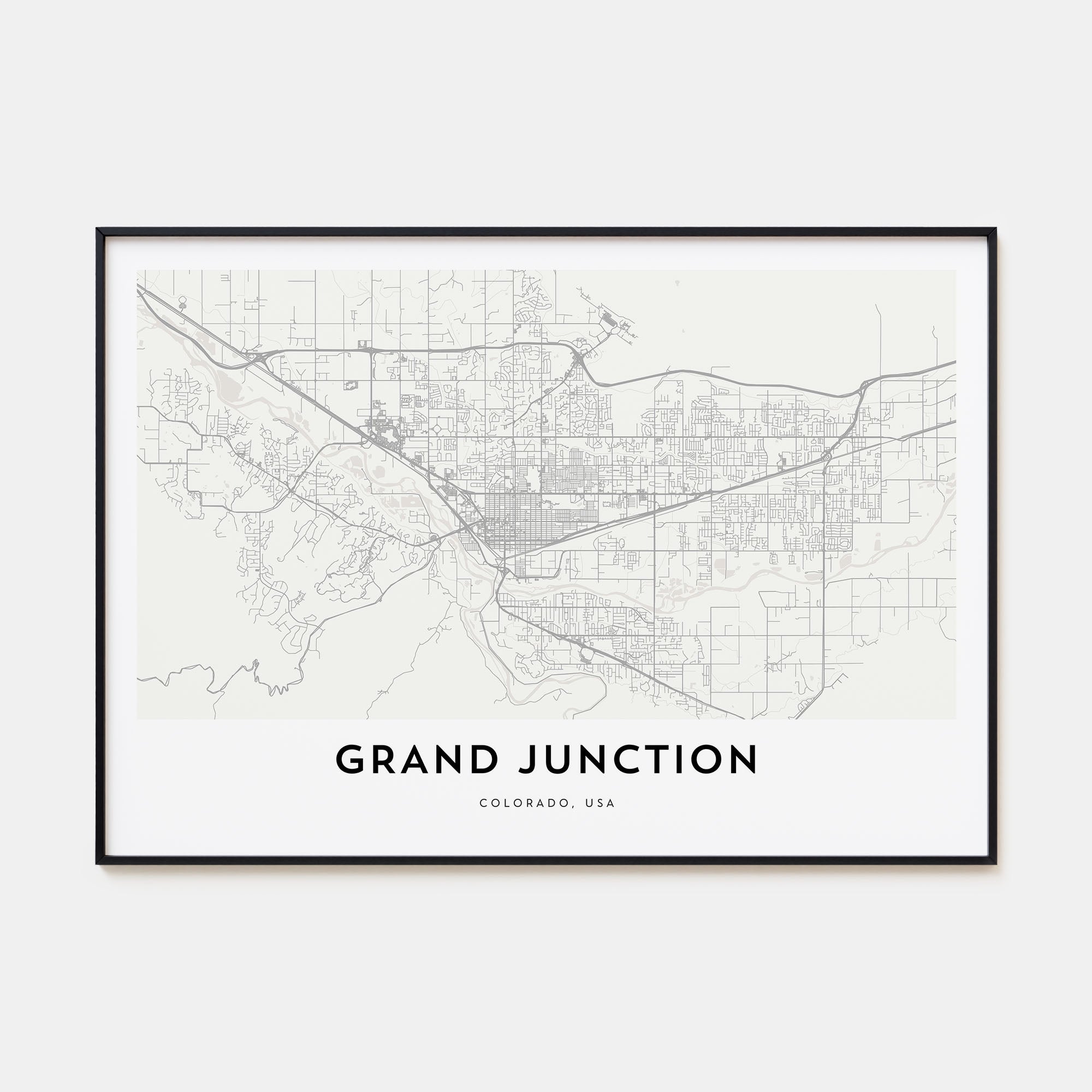 Grand Junction Map Landscape Poster