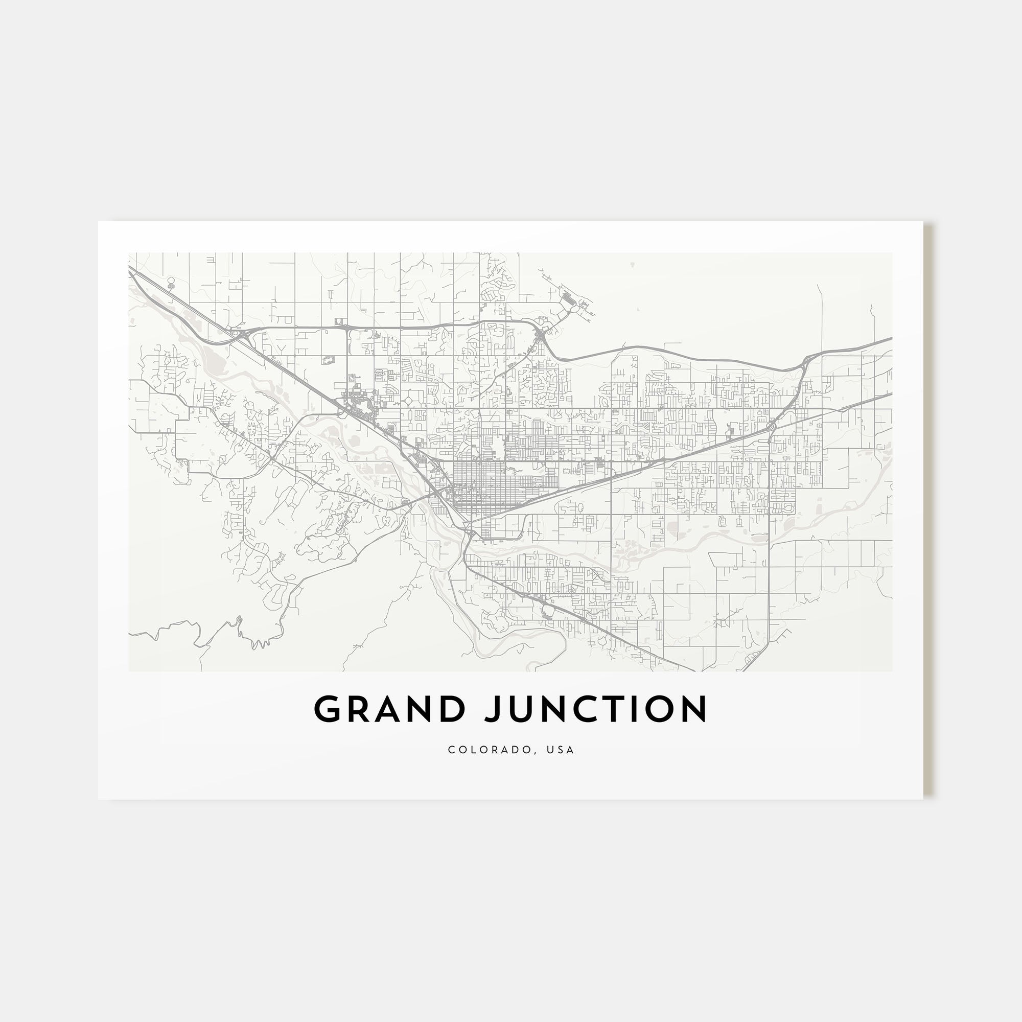 Grand Junction Map Landscape Poster