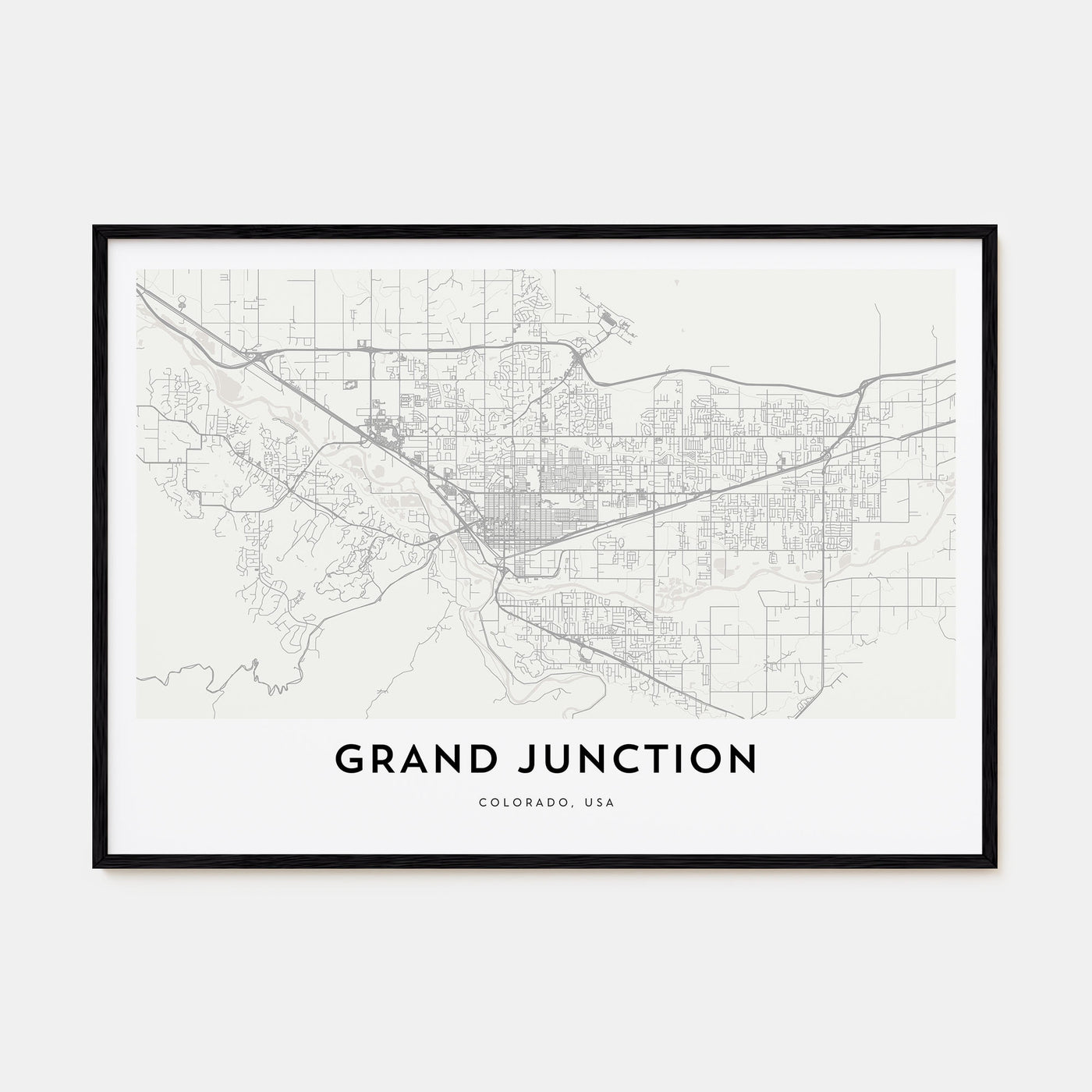 Grand Junction Map Landscape Poster