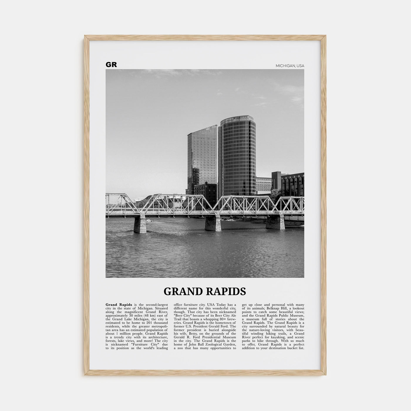 Grand Rapids Travel B&W No 1 Poster