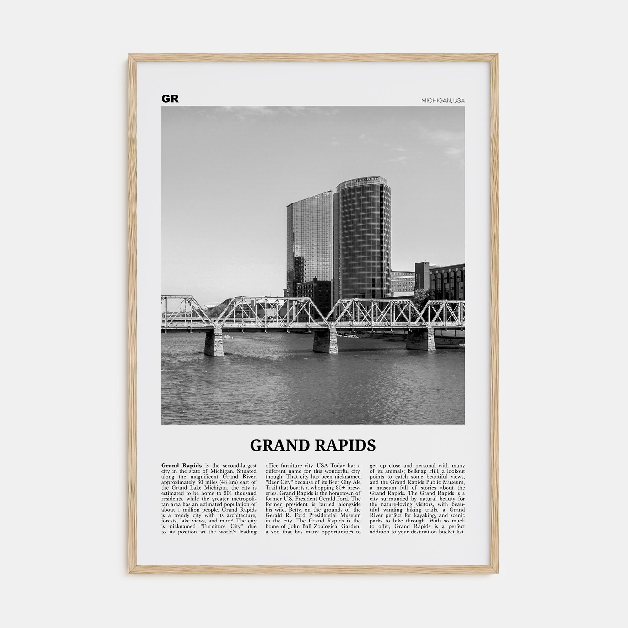 Grand Rapids Travel B&W No 1 Poster