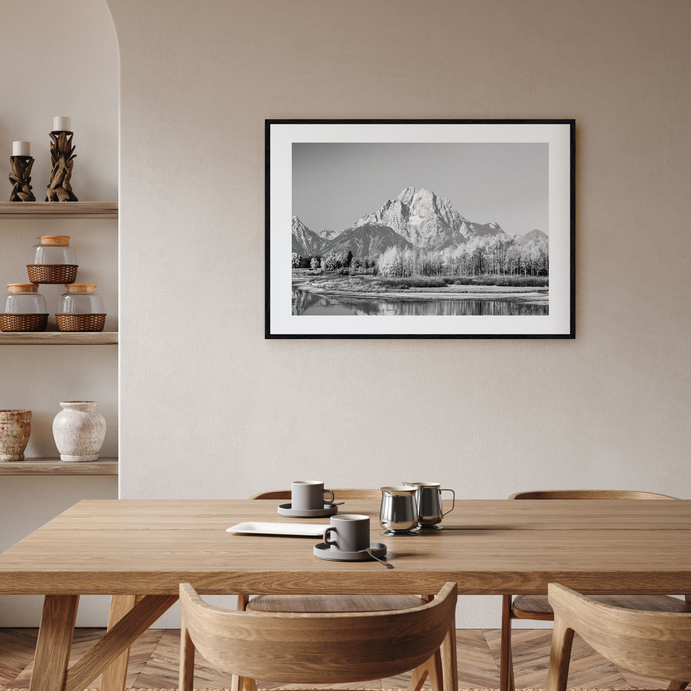 Grand Teton National Park Landscape B&W Poster