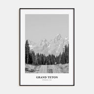 Grand Teton National Park Portrait B&W No 2 Poster