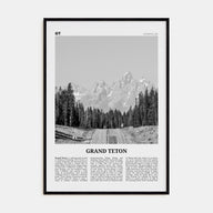 Grand Teton National Park Travel B&W No 1 Poster
