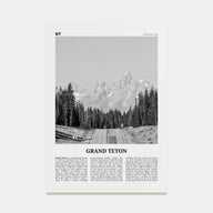 Grand Teton National Park Travel B&W No 1 Poster