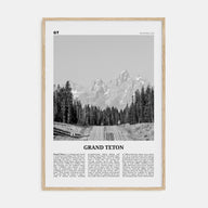 Grand Teton National Park Travel B&W No 1 Poster
