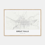 Great Falls, Montana Map Landscape Poster