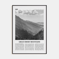 Great Smoky Mountains National Park Travel B&W Poster
