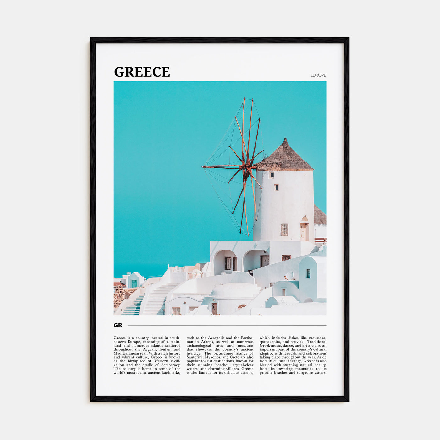 Greece Travel Color Poster