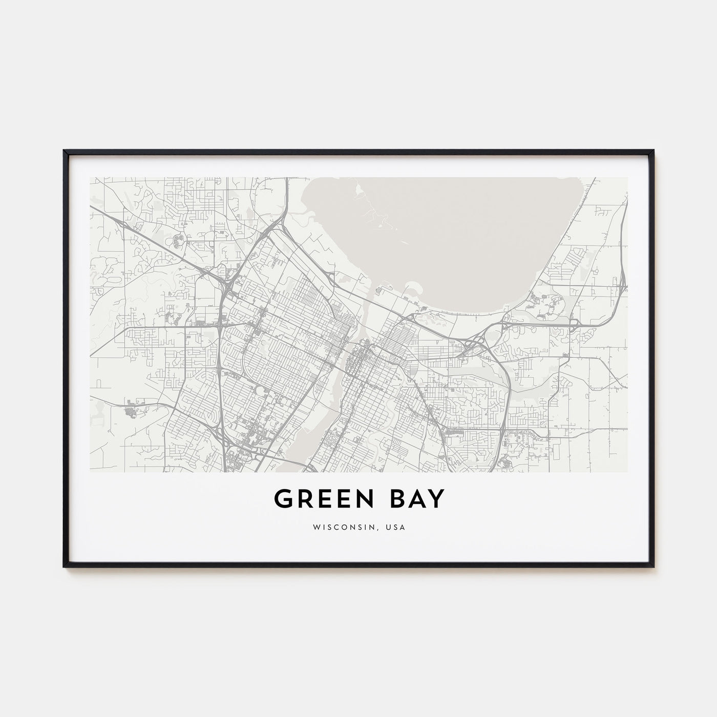 Green Bay Map Landscape Poster
