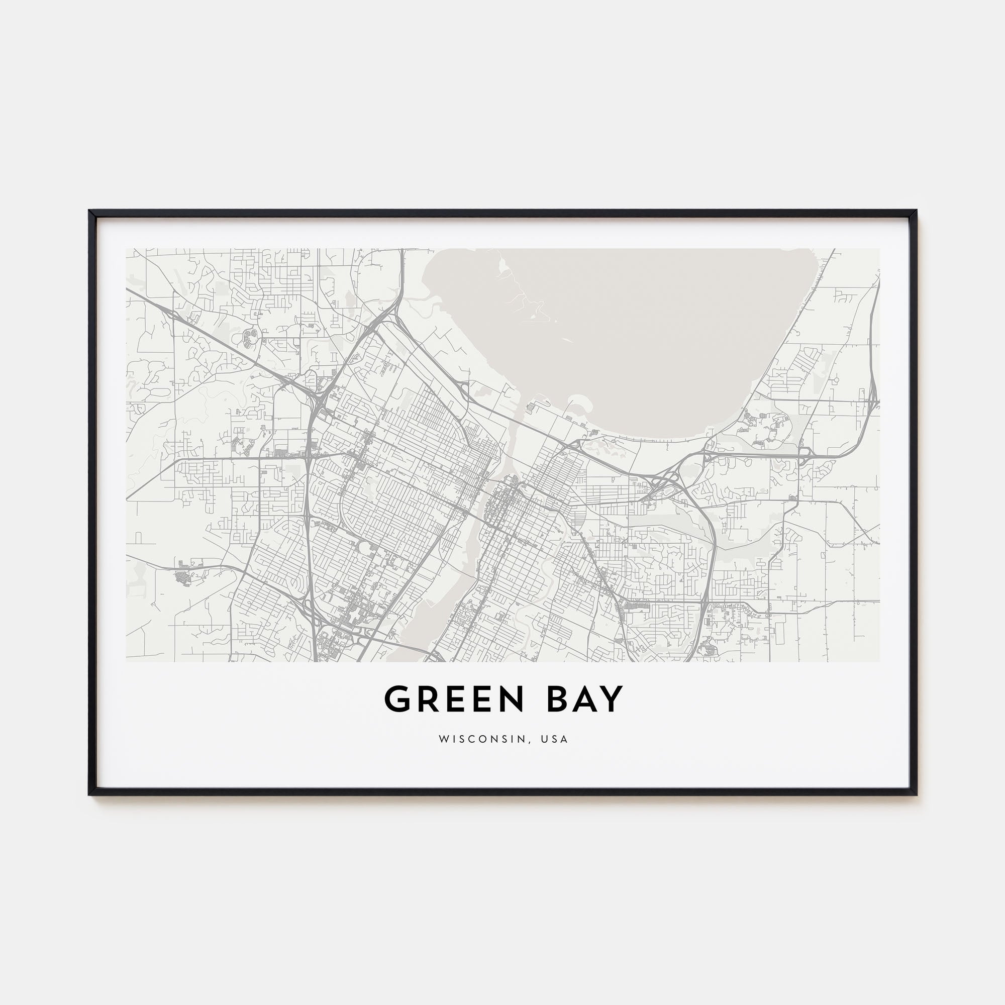 Green Bay Map Landscape Poster