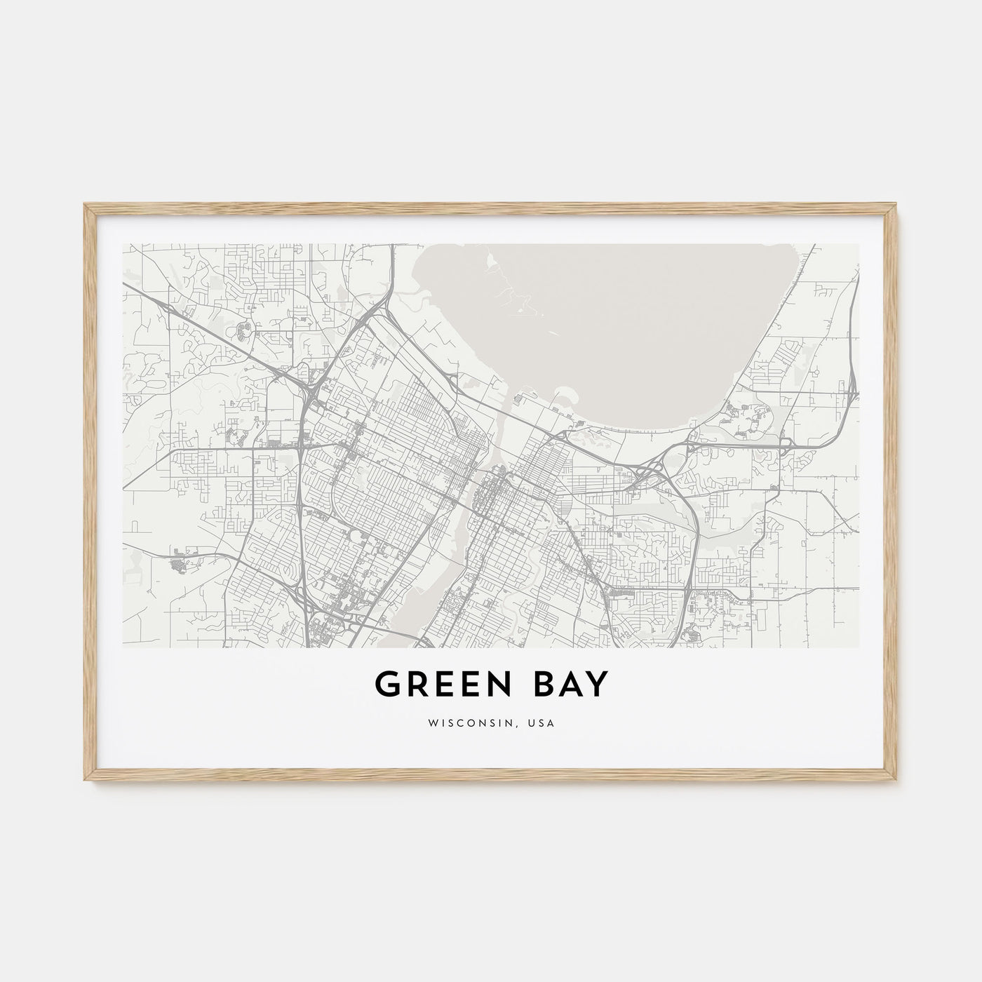 Green Bay Map Landscape Poster
