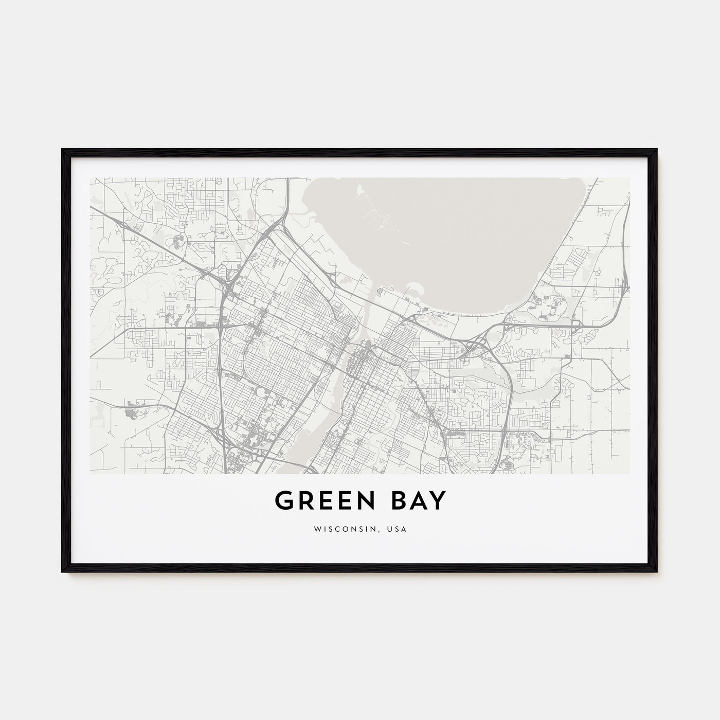 Green Bay Map Landscape Poster