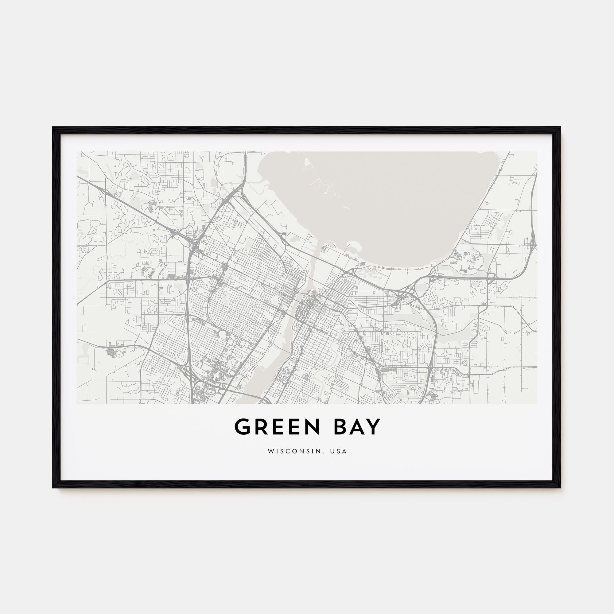 Green Bay Map Landscape Poster