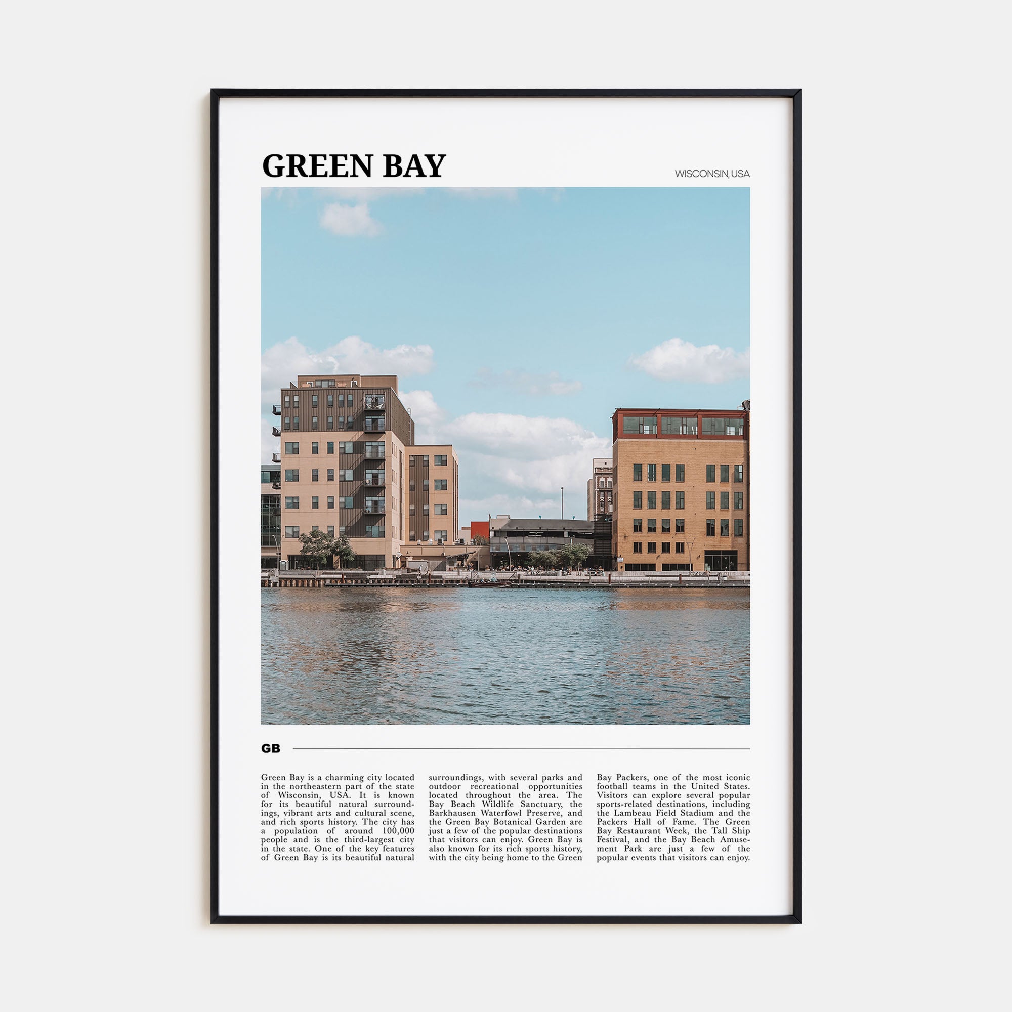 Green Bay Travel Color Poster