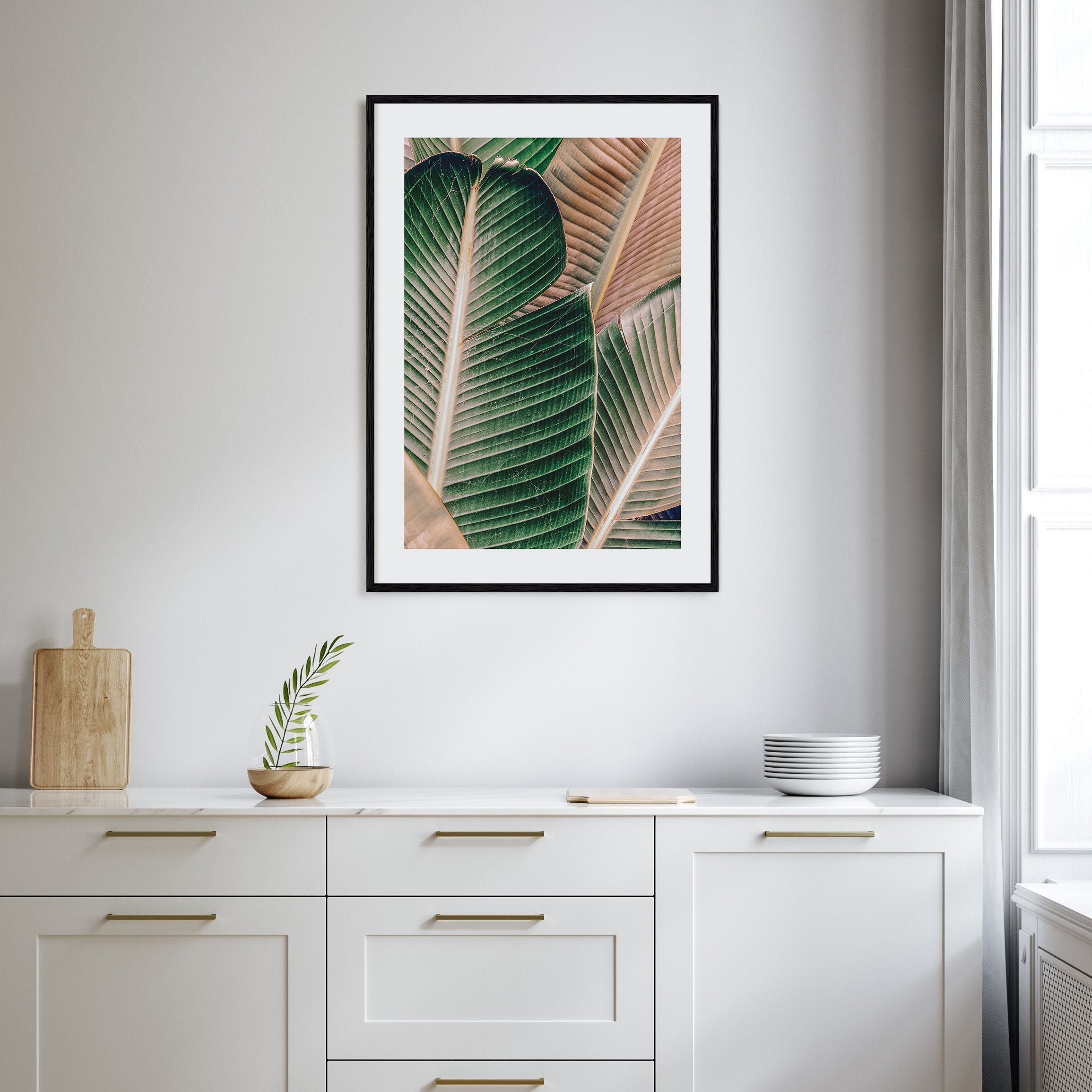 Green Palm Leaf Photo Color Poster
