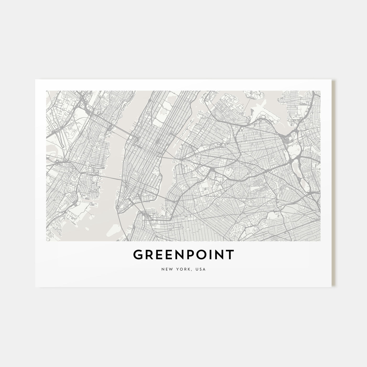 Greenpoint Map Landscape Poster