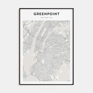 Greenpoint Map Portrait Poster