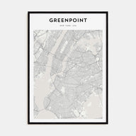 Greenpoint Map Portrait Poster